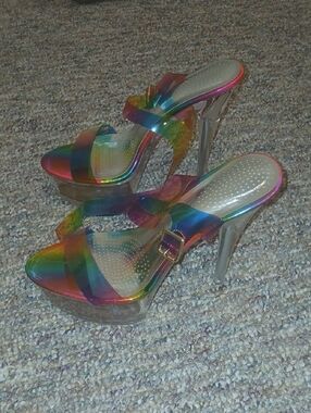 Rainbow Exotic High Heel Platform Sandals